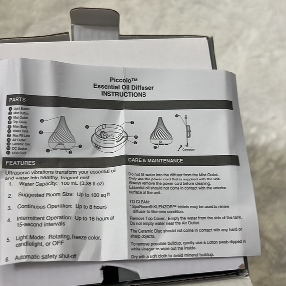 Sparoom Helix Rotating 7 Colors Essential Oil Misting Diffuser - Picture 6 of 8